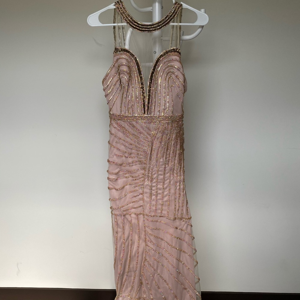 Rhinestones long promo dress / exclusive design